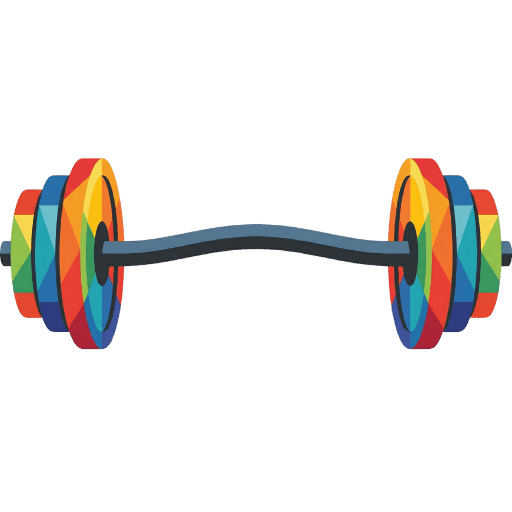 Colorful barbell illustration